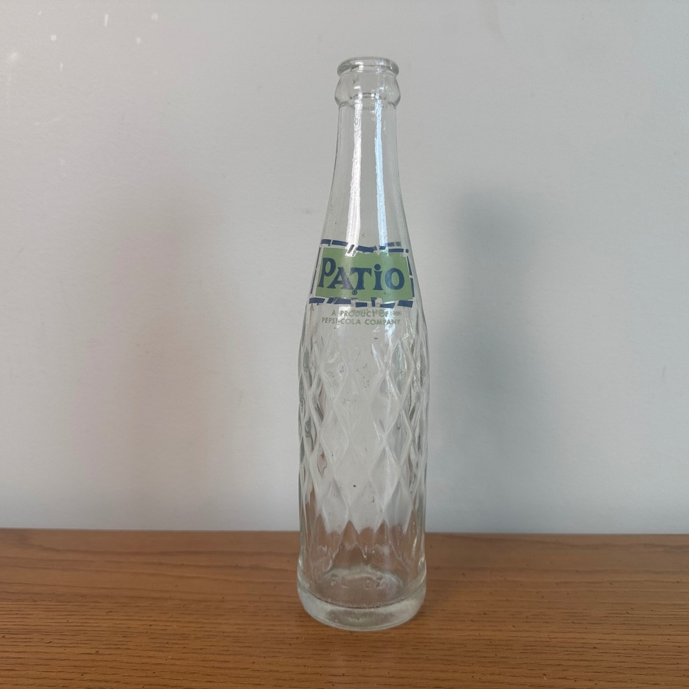 Vintage Patio Soda Bottle Pepsi Cola Company Clear Diamond Pattern Glass